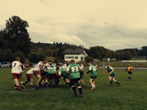 Match de l'équipe masculine face au RC Bagnes, le 10/10/2020. 