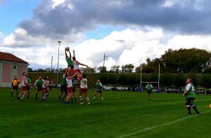 Match de l'équipe masculine face au RC Bagnes, le 10/10/2020. 