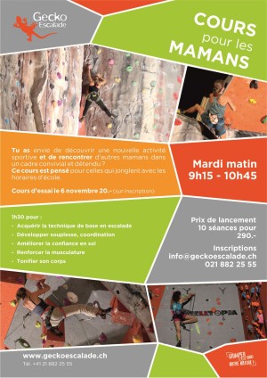 Escalade sportive - Initiation et cours pour les mamans chez Gecko Escalade